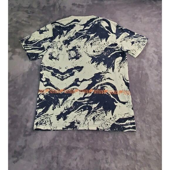 Fabletics T Shirt Mens Sz L Blue White Tie Dye Coordinates Spell Out Logo C23-11 - Picture 5 of 6